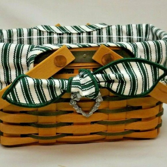 Longaberger 1998 Green Picture Perfect Sweetheart Series Basket Combo - Picture 7 of 15